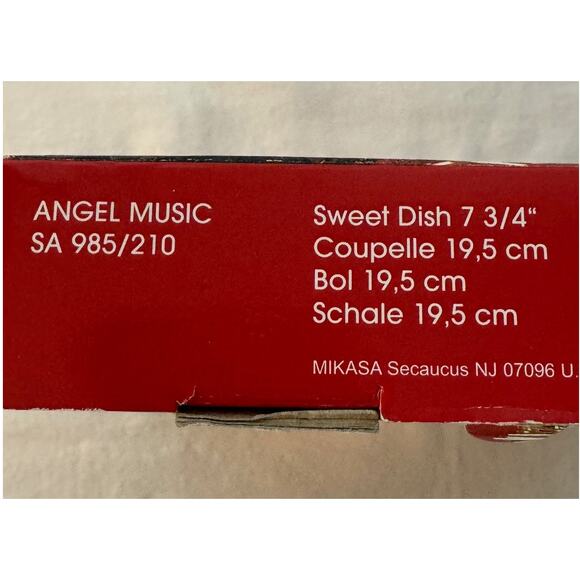 Mikasa Crystal Frosted Glass "Angel Music" Dish Germany 7.75” Christmas - Picture 4 of 6